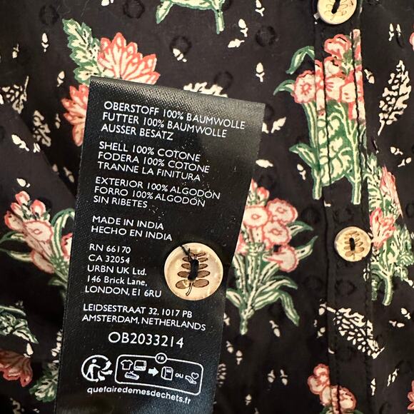 ANTHROPOLOGIE Pilcro Black & Pink Floral Swing Dress – Medium - Picture 10 of 12